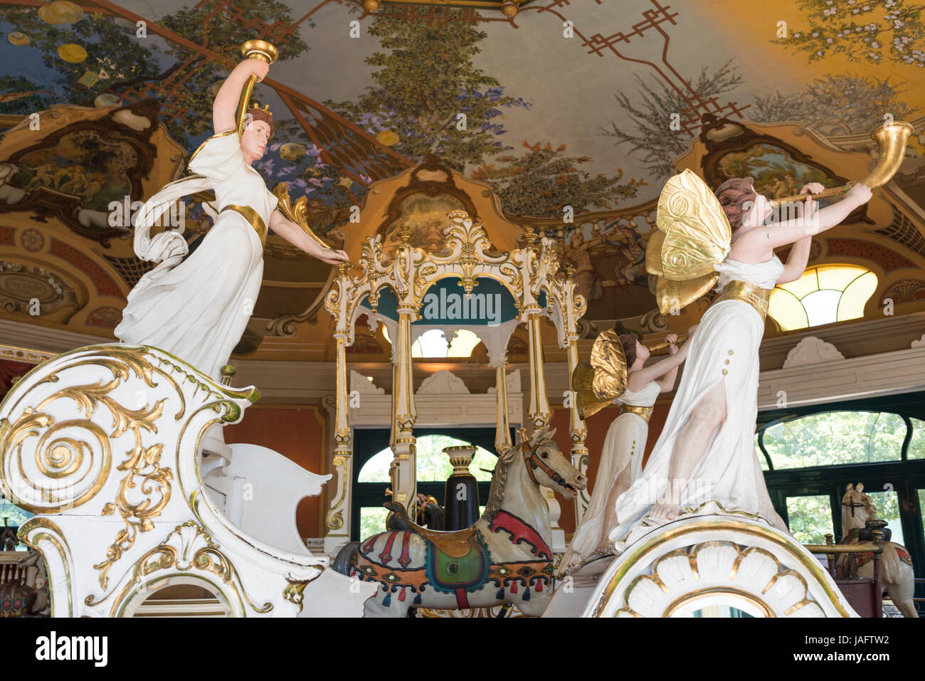 Merry go round, Vidampark, Budapest, Hungary Stock Photo