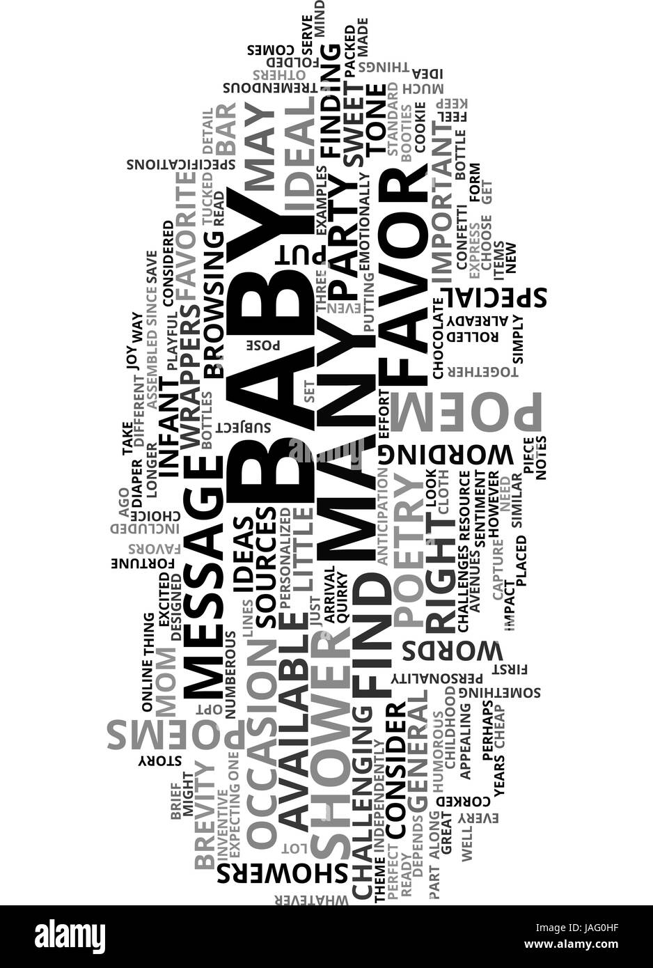 Baby Shower Favor Poem Text Word Cloud Concept Stock Vector Art