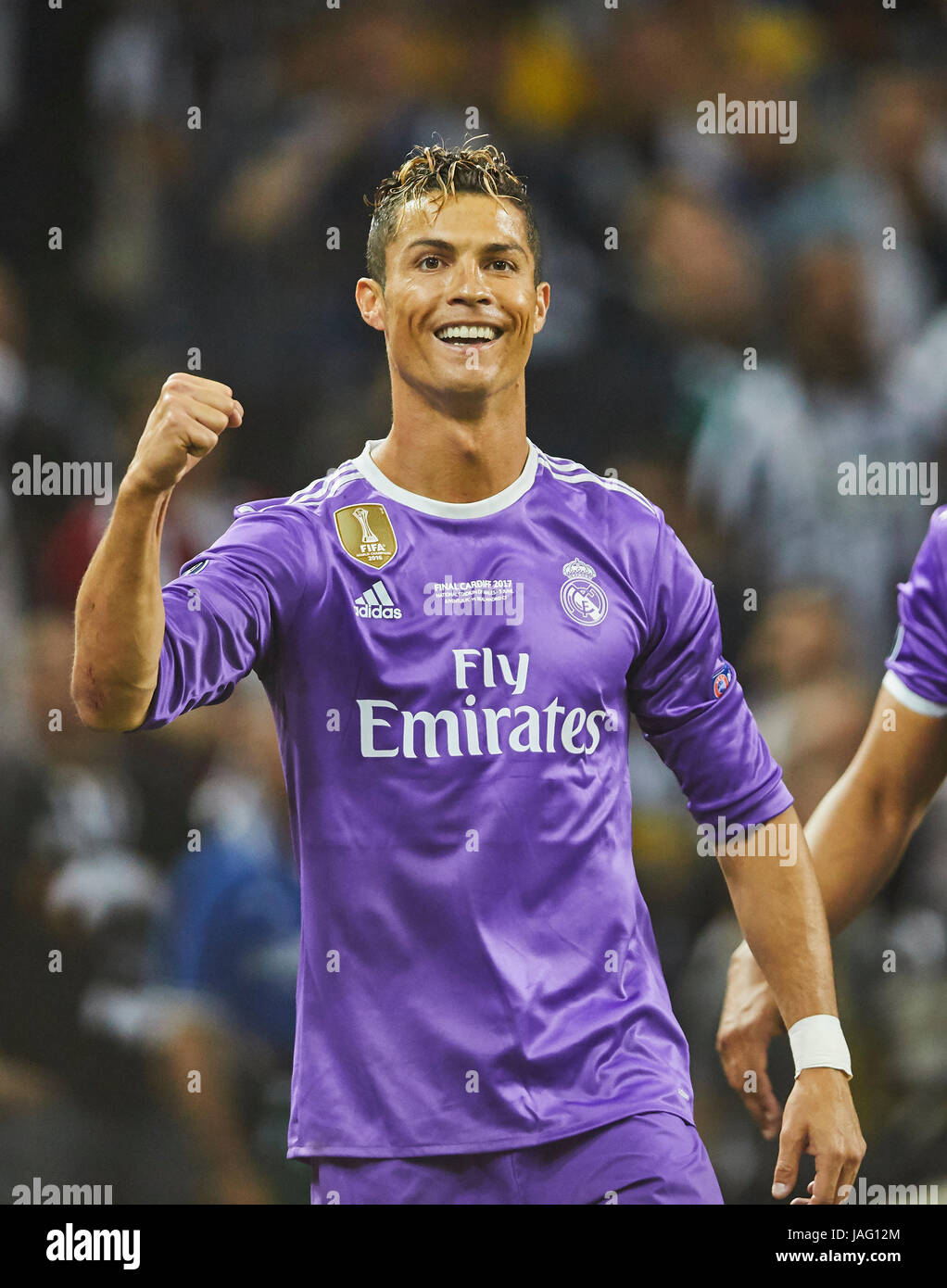 UEFA Champions League, Final, Cardiff, June 03 2017 Cristiano RONALDO, Real 7 Uhr celebrates his 1-0 goal, cheering, joy, celebratin Stock Photo - Alamy