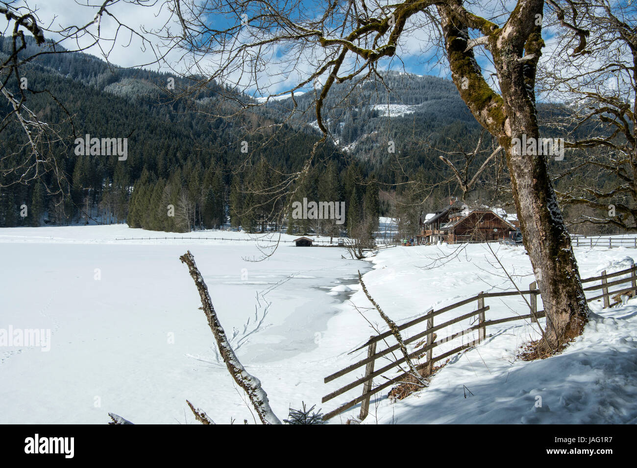 Ã–sterreich, Salzburger Land, Kleinarl bei Wagrain, JÃ¤gersee Stock Photo