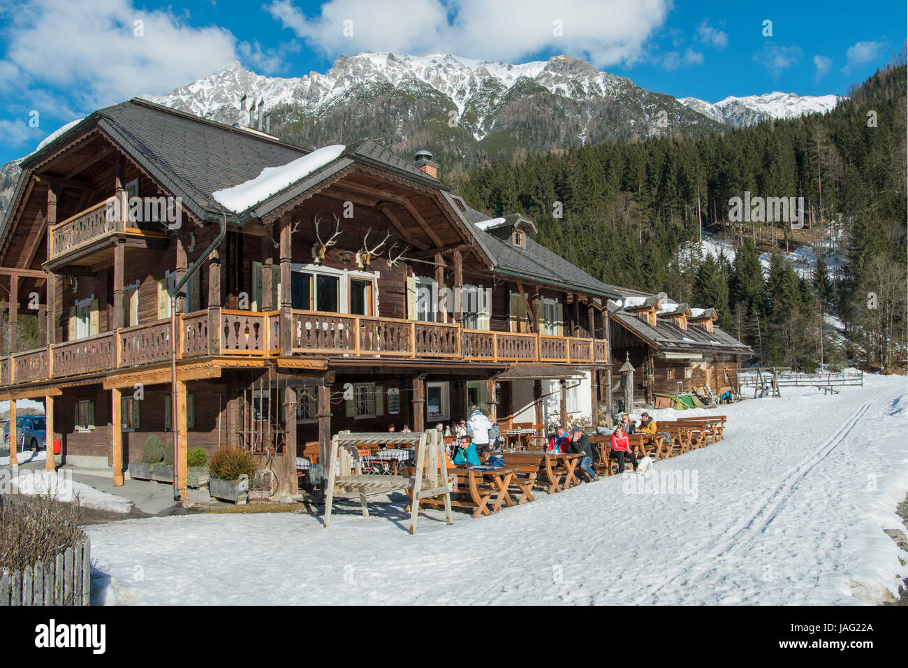 Österreich, Salzburger Land, Kleinarl bei Wagrain, Jagdhaus am Jägersee Stock Photo