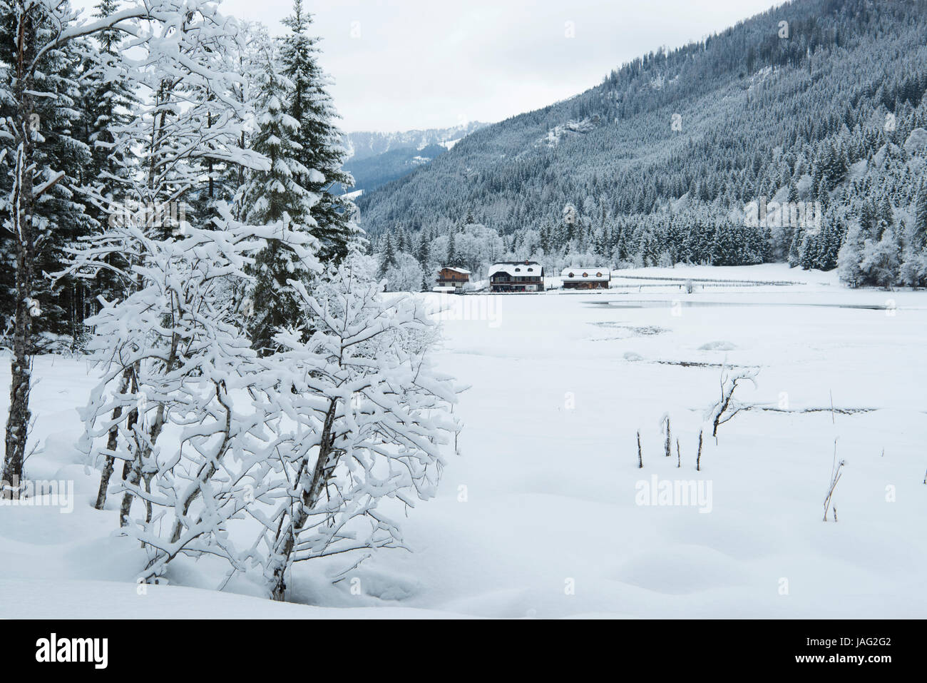 Ã–sterreich, Salzburger Land, Kleinarl bei Wagrain, JÃ¤gersee Stock Photo