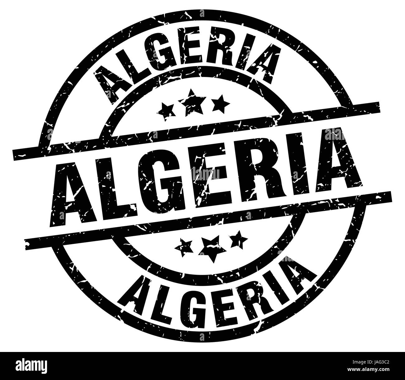 Algeria black round grunge stamp Stock Vector