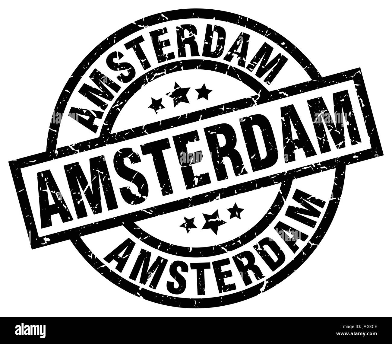 Amsterdam black round grunge stamp Stock Vector