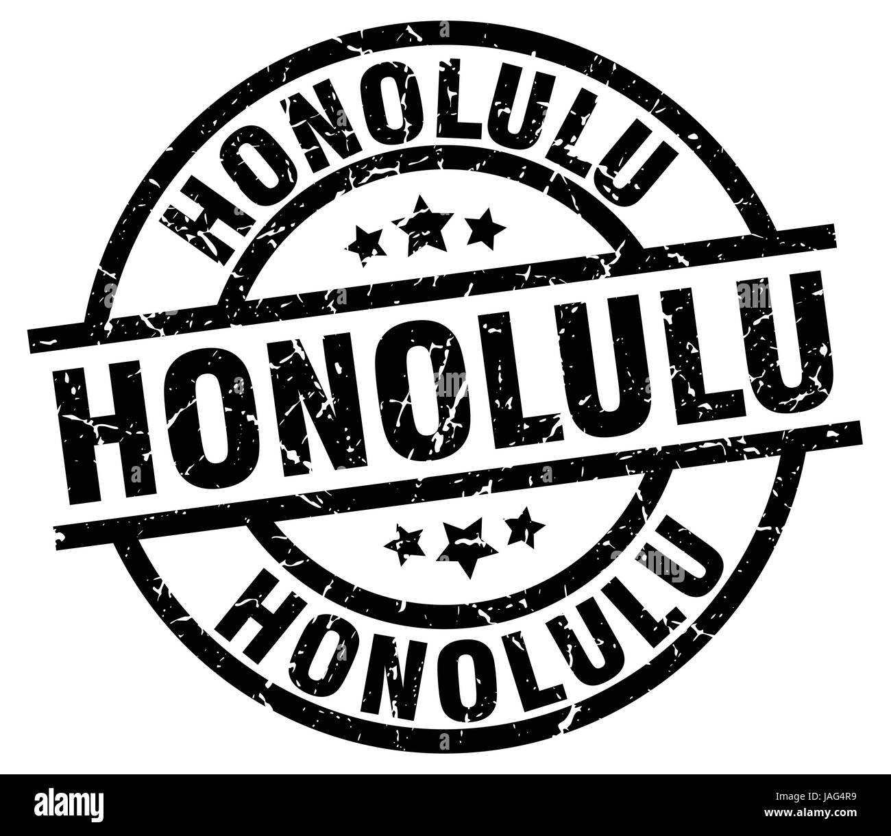 Honolulu black round grunge stamp Stock Vector