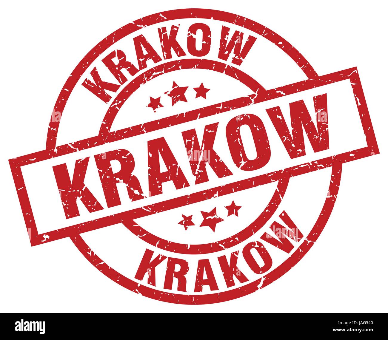 Krakow red round grunge stamp Stock Vector Image & Art - Alamy