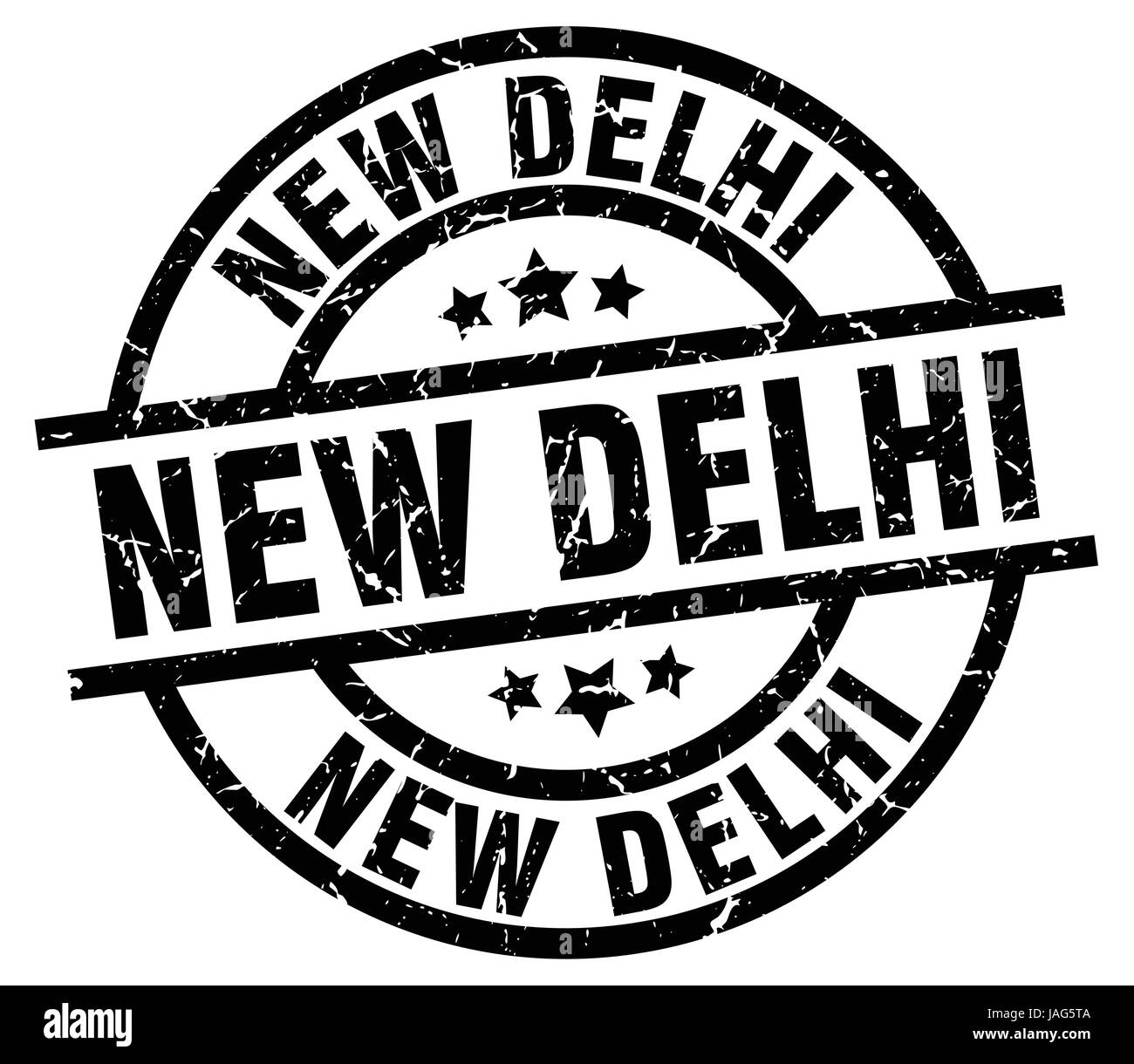 New Delhi black round grunge stamp Stock Vector