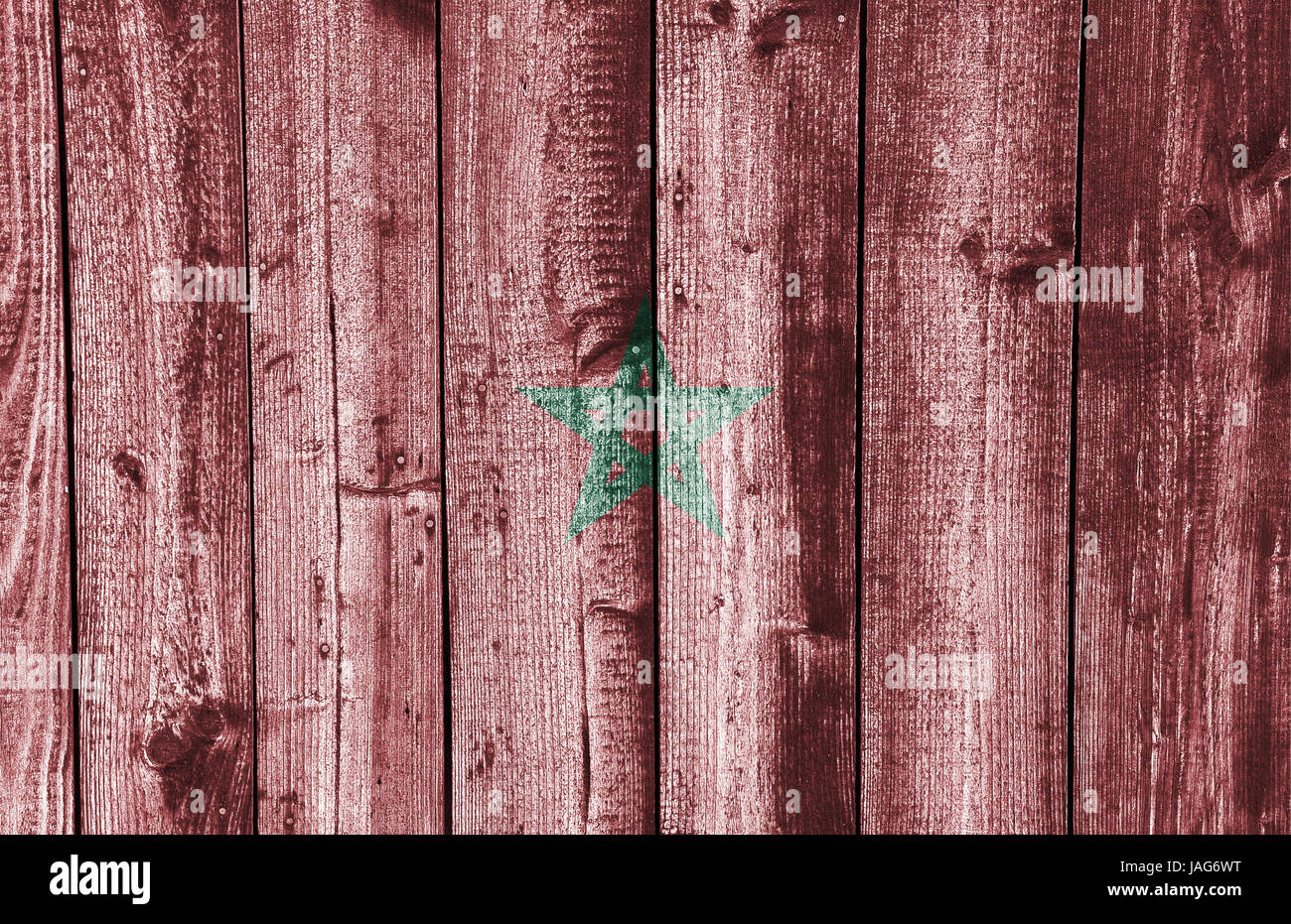 Flag of Morocco on weathered wood Stock Photo - Alamy