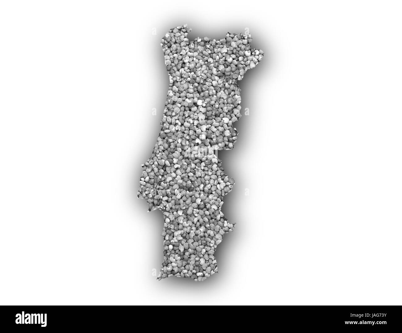 Map of Portugal on poppy seeds Stock Photo Alamy