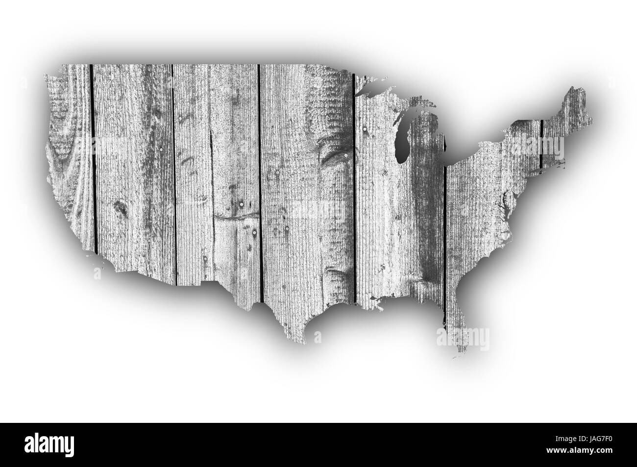 Map of the USA on weathered wood Stock Photo - Alamy