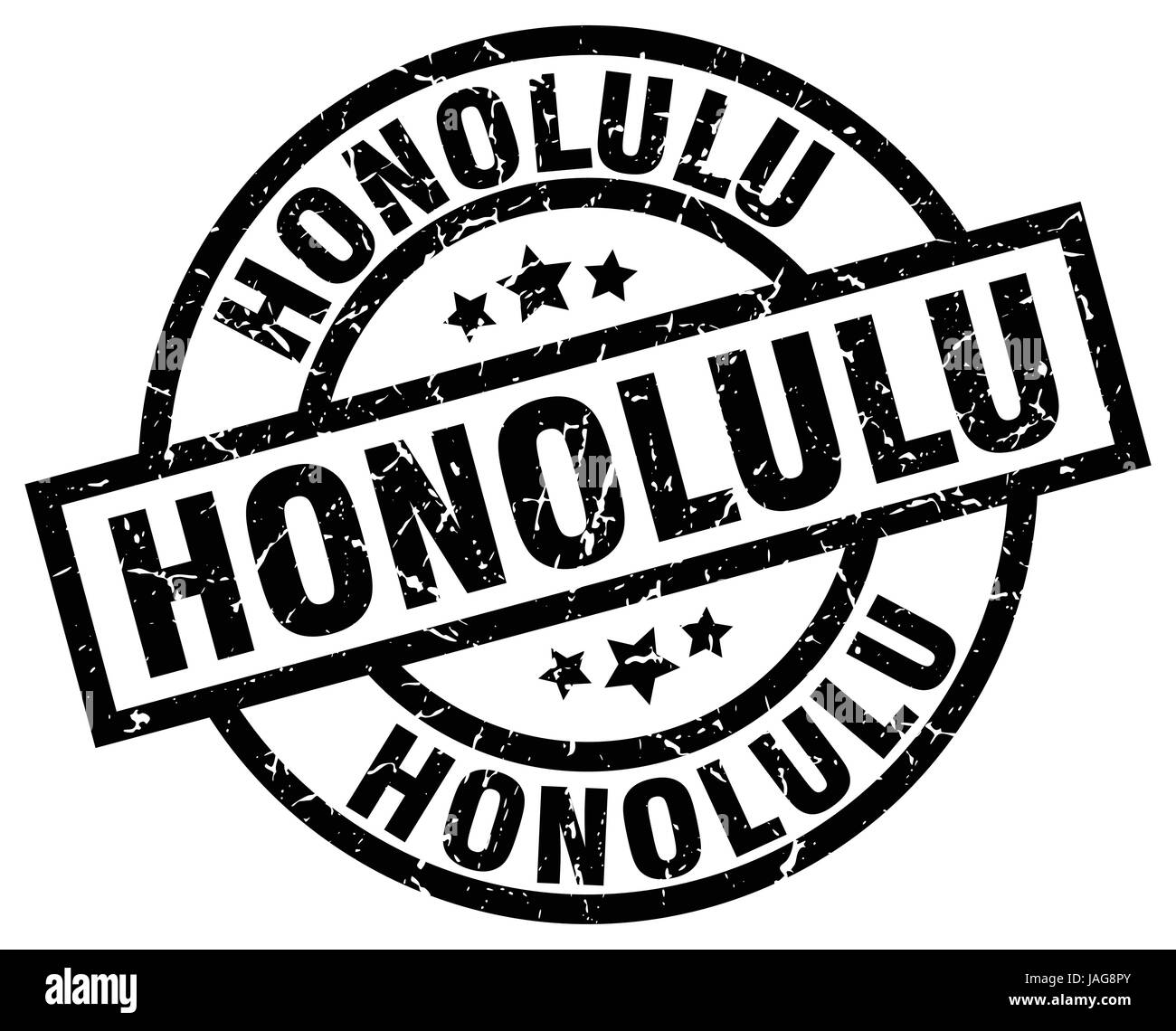 Honolulu black round grunge stamp Stock Vector