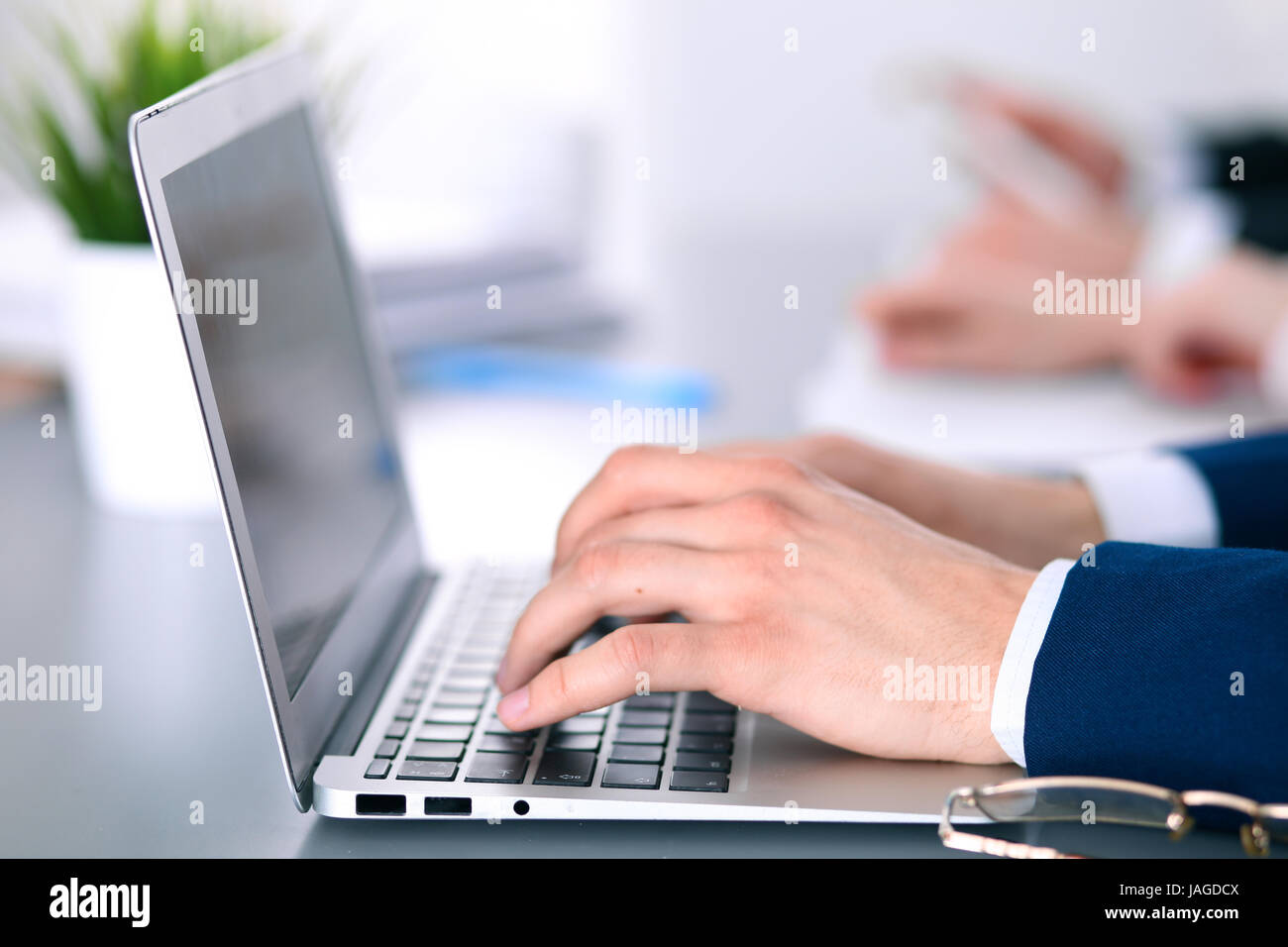 Group of business people working together in office Stock Photo - Alamy