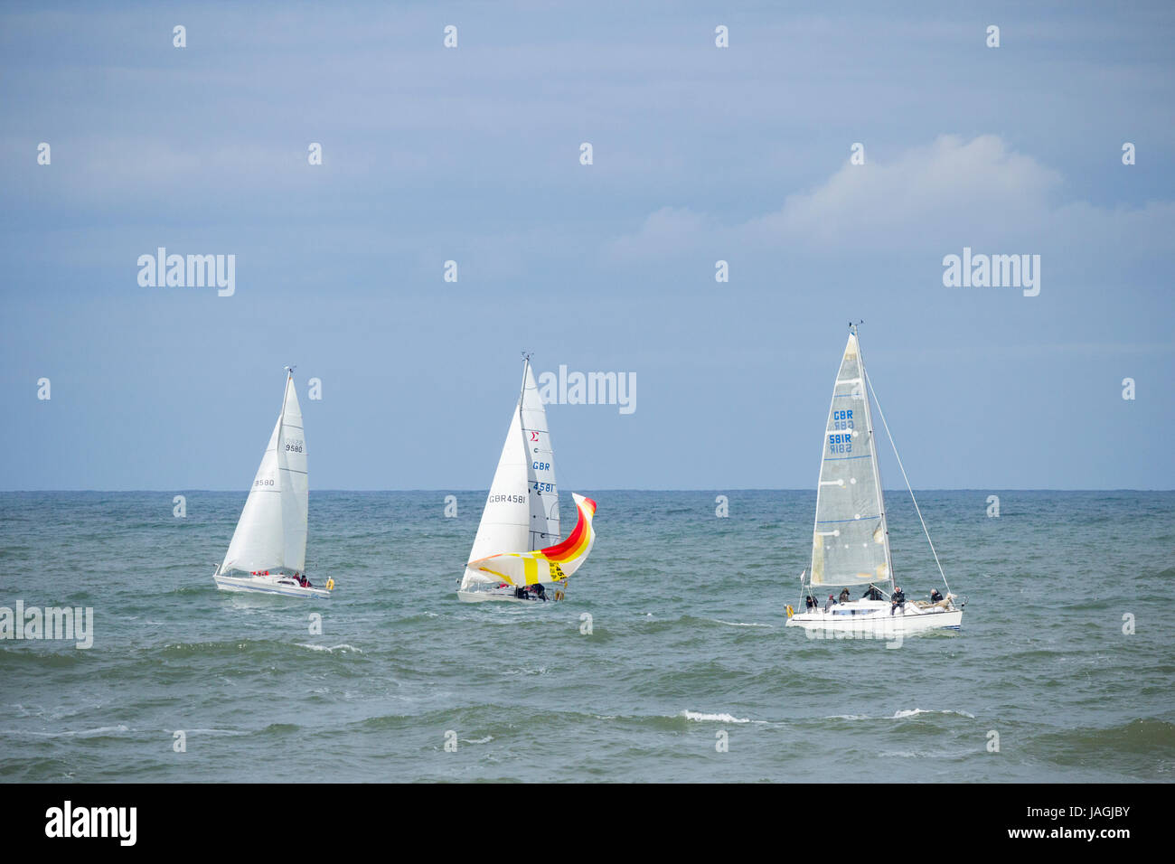 Whitby, UK. Yachts sailing near Whitby pier Stock Photo Alamy