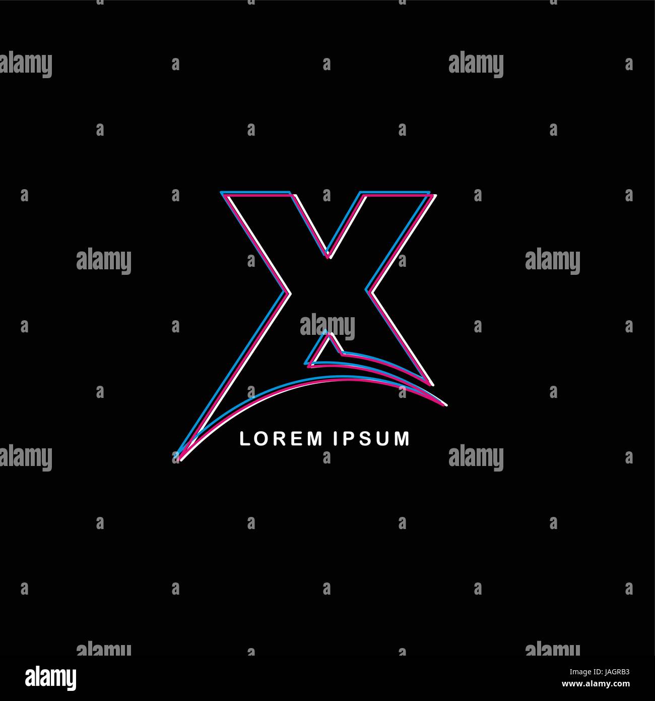 initial neon light letter brand logo logotype Stock Vector Image & Art ...