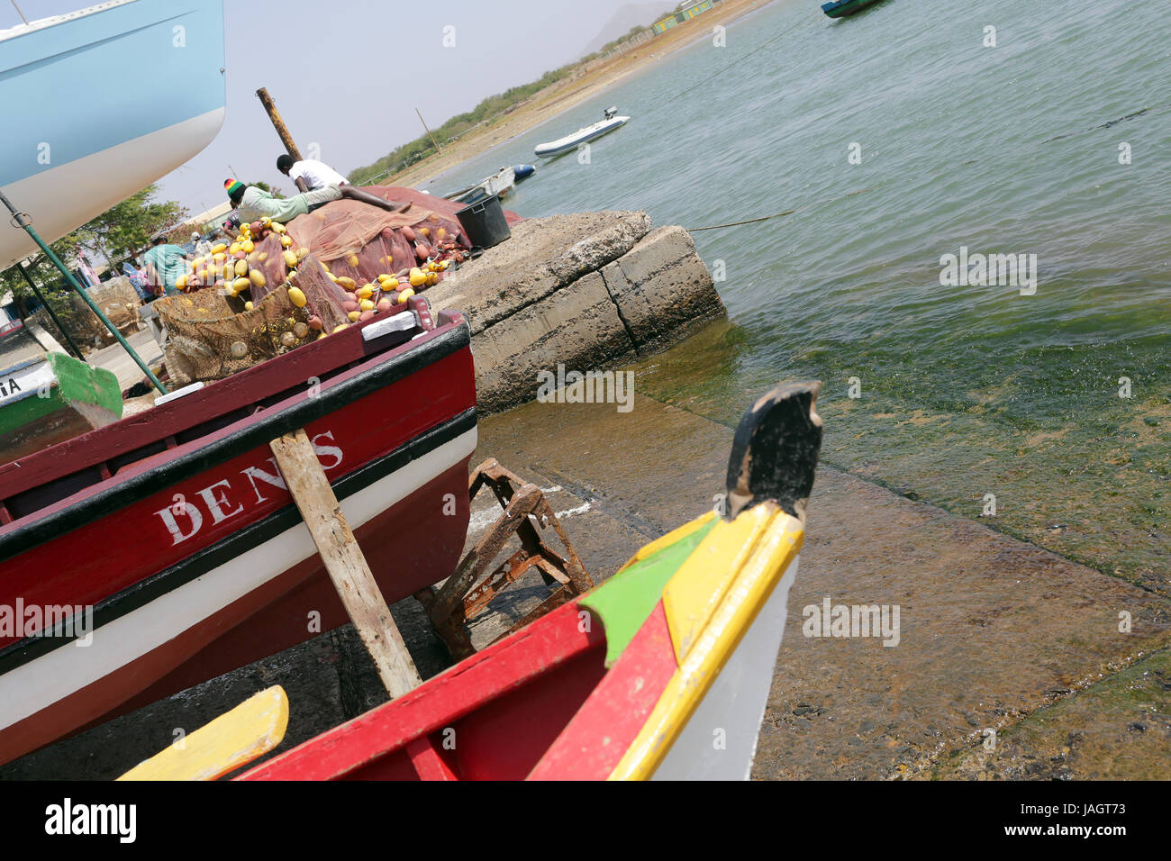 Fishing boats in Palmeria Cape Verde Stock Photo