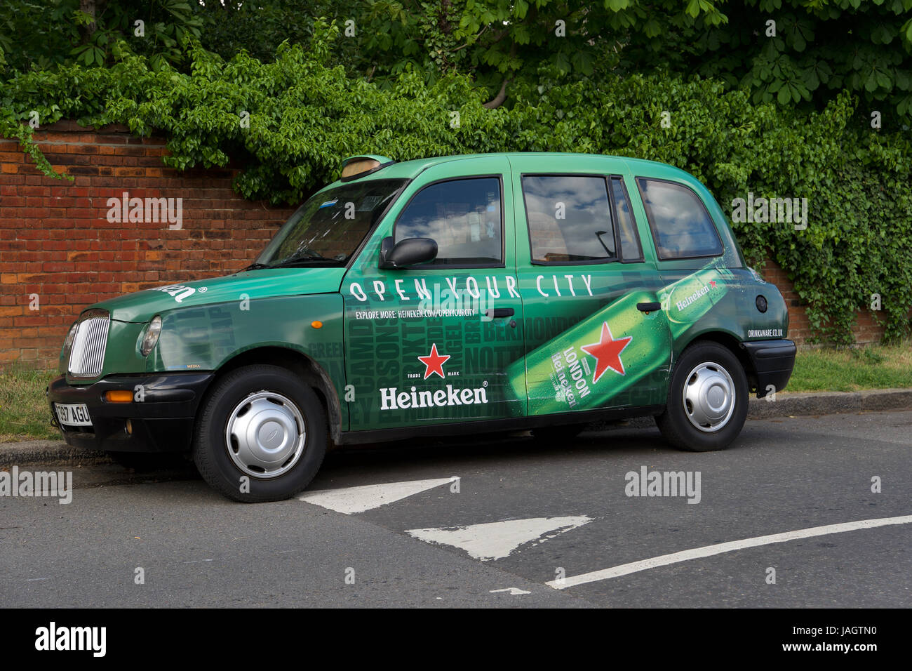 Illustrated taxi, London Stock Photo