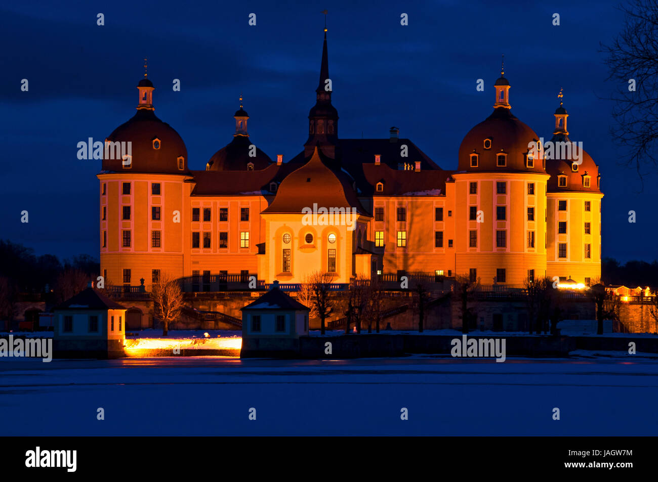 moritzburg castle blue hour Stock Photo
