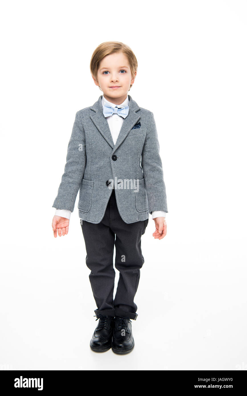 Cute little boy in suit Stock Photo Alamy