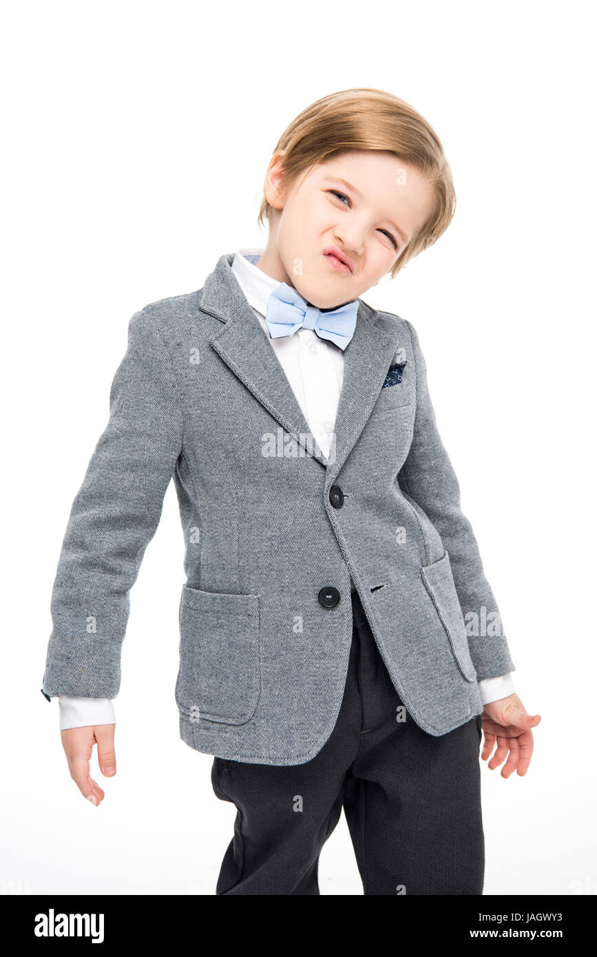 Cute little boy in suit Stock Photo Alamy