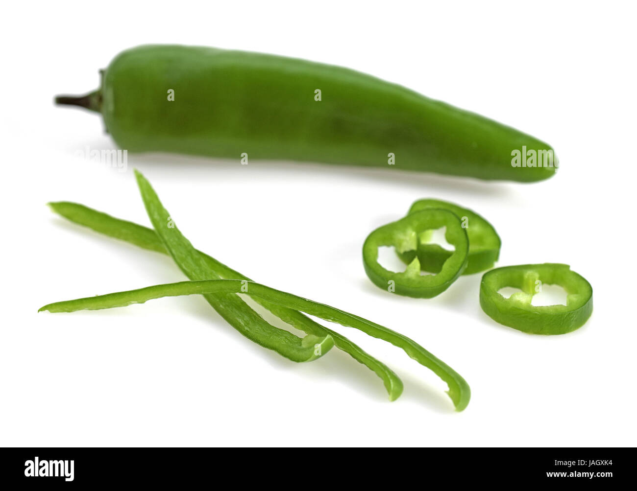 Green chilli paprika,Capsicum sp.,white background Stock Photo Alamy