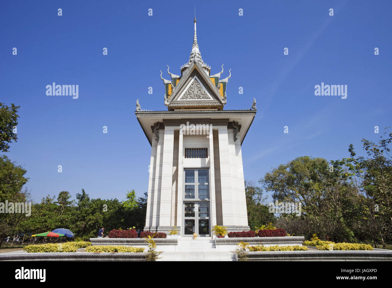 Cambodia,Phnom Penh,Choeung Ek,Killing Fields,Gedächtnis-Stupa for the offerings the red Khmer, Stock Photo