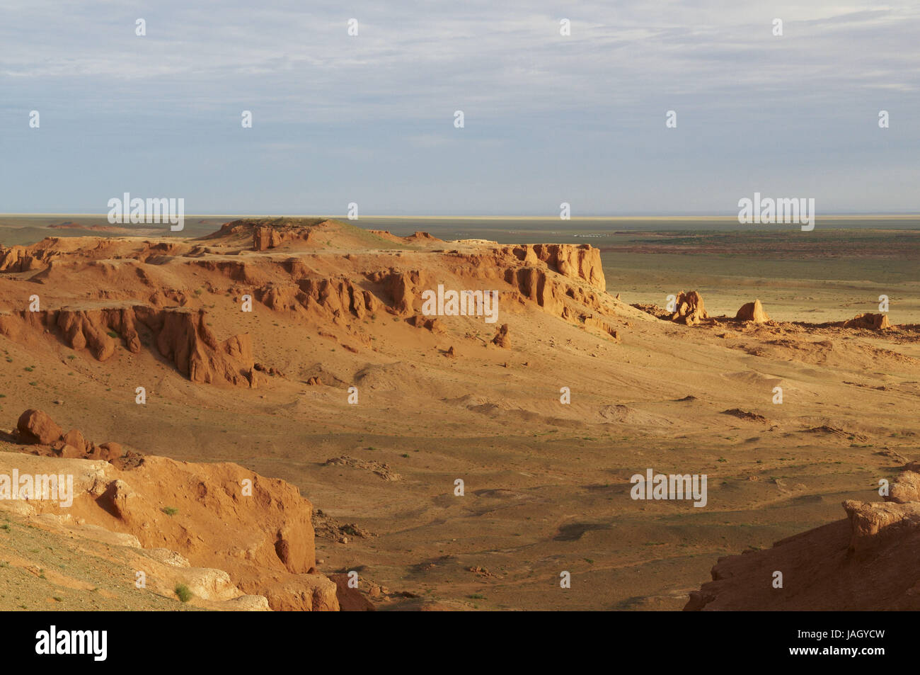Mongolia,Central Asia,southern Gobi province,Bajanzag,'Flaming Cliffs',cleft bile formation, Stock Photo
