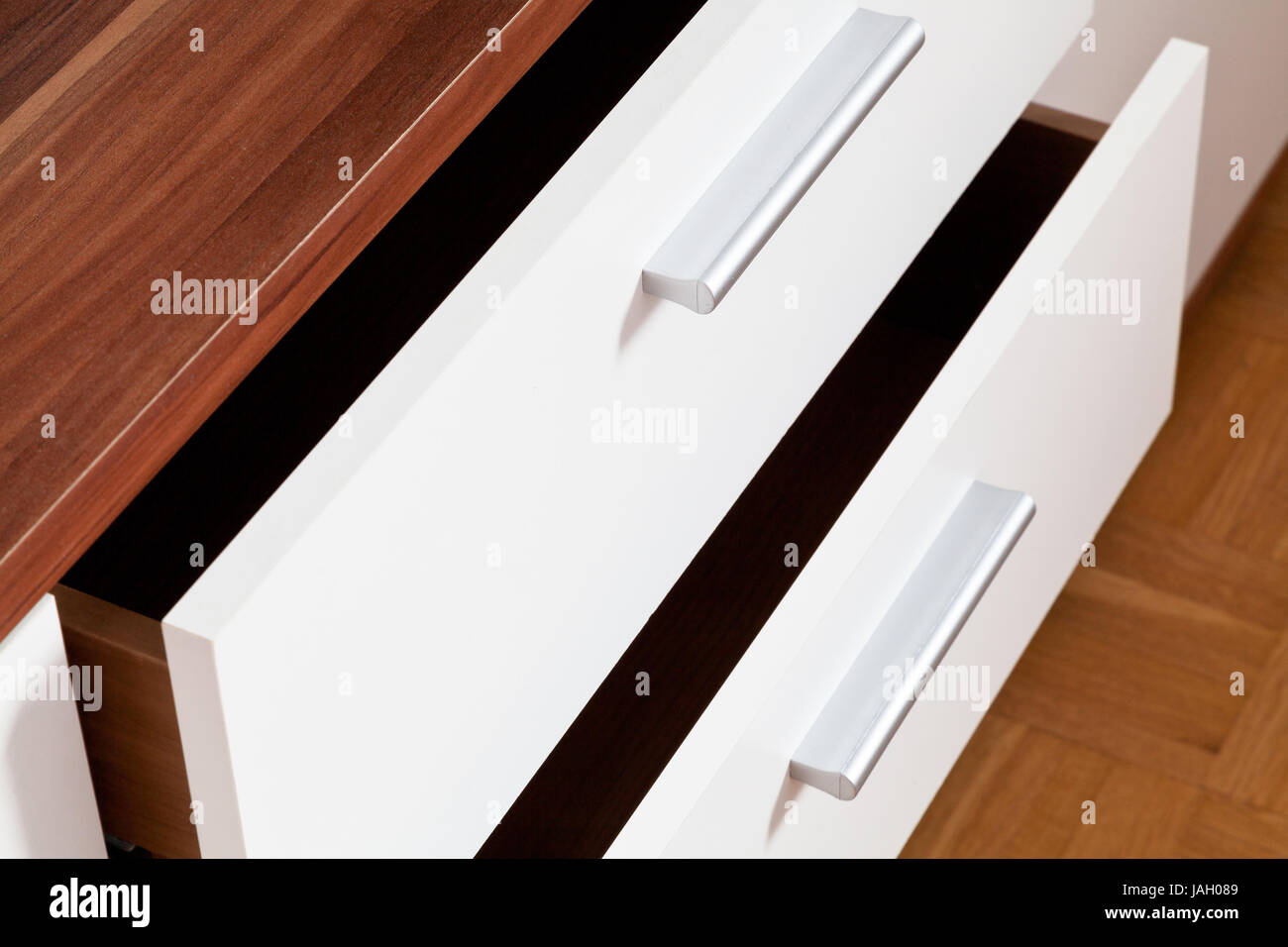 open drawers of linen cupboard close up Stock Photo Alamy