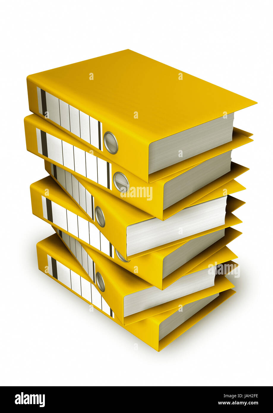 Stacked yellow folders on white background Stock Photo - Alamy