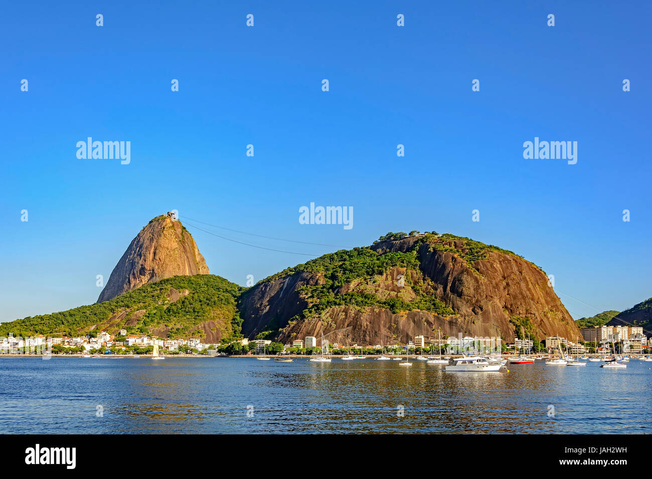 Sugar Loaf hill and Guanabara bay in Rio de Janeiro Stock Photo