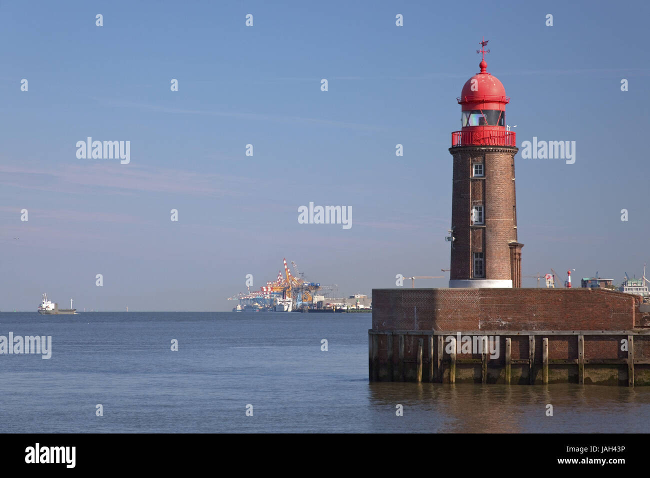 Germany,Bremen,Bremerhaven,Hanseatic town,sea town,port,lighthouse,Geeste,Geestemole,Geestemündung, Stock Photo