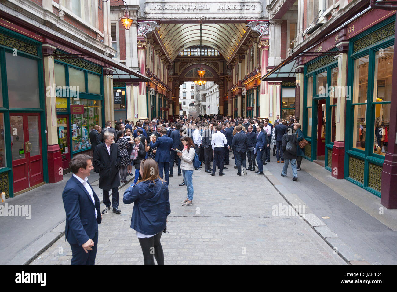 London, United Kingdom, 7 may 2017 large crowd of people for lunch at