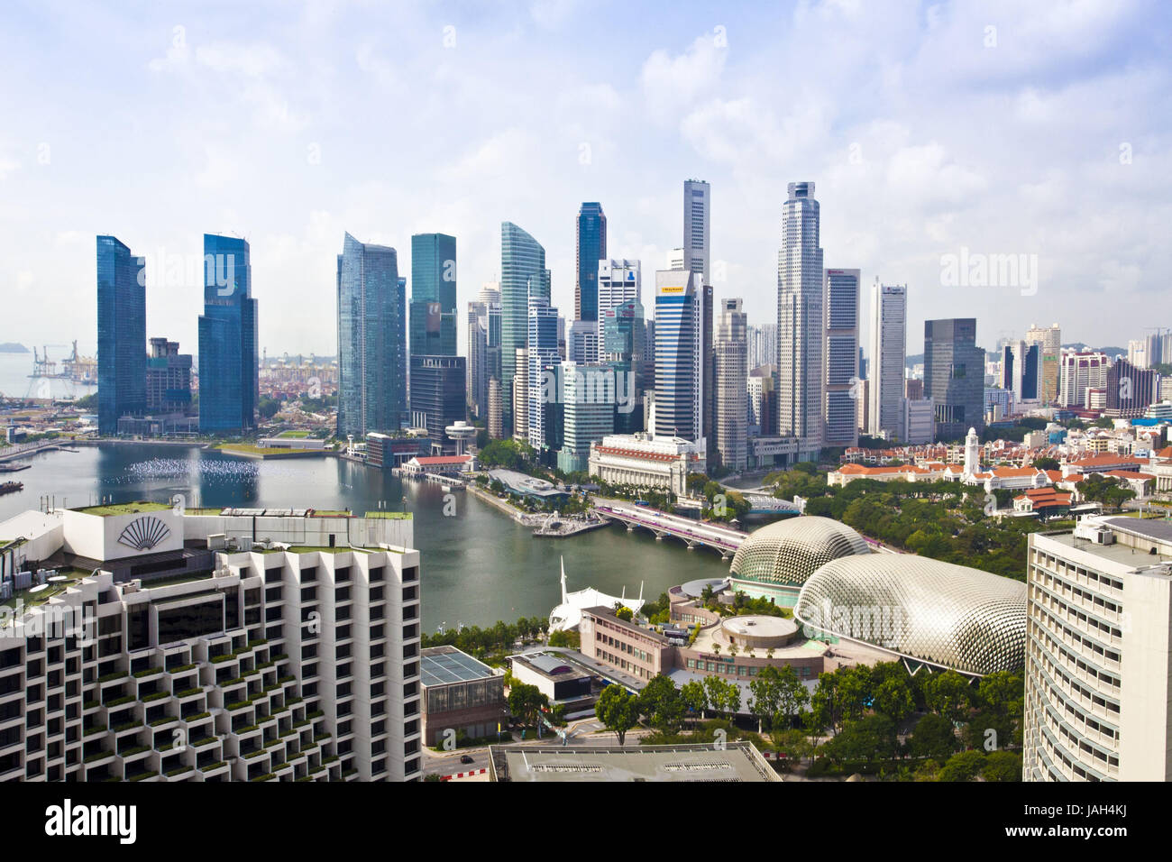 Singapore,Esplanade,city centre,skyline, Stock Photo