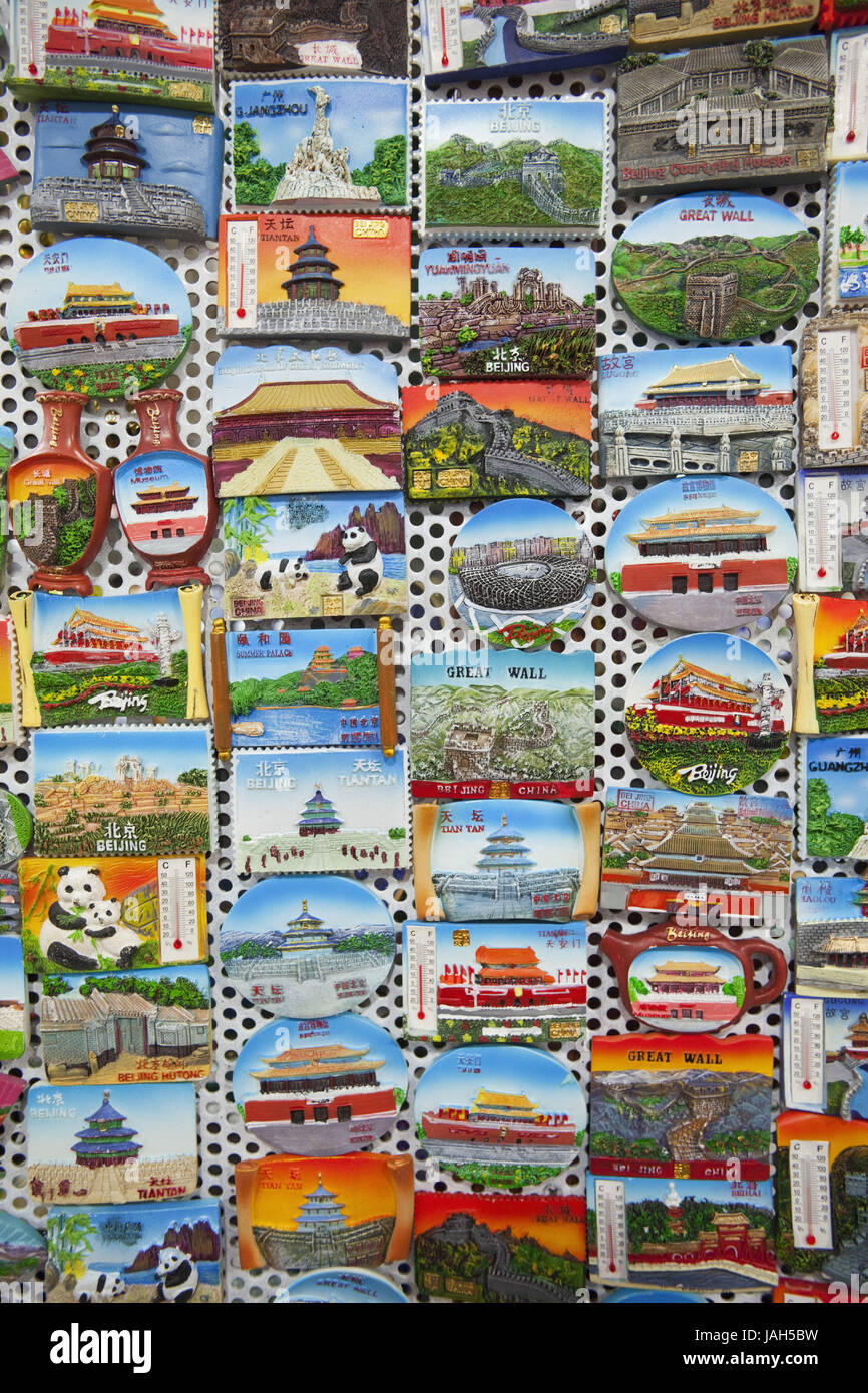 China,Peking,Hong Qiao Pearl Market,souvenir business,fridge magnet,Chinese places of interest, Stock Photo