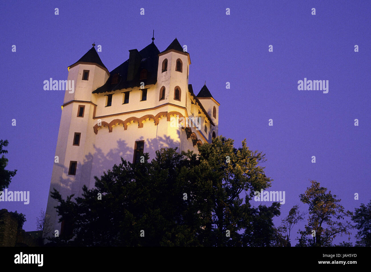 Germany,the Rhinegau,Eltville,electoral castle Eltville on the Rhine,night, Stock Photo