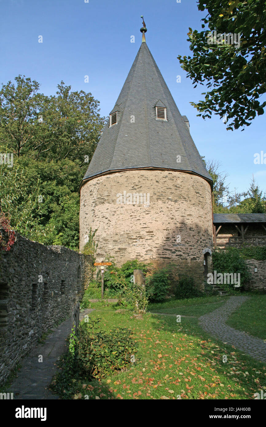 Germany,Rhineland-Palatinate,Lord's stone,bell tower,Old Town,bell tower,round tower,tower, Stock Photo