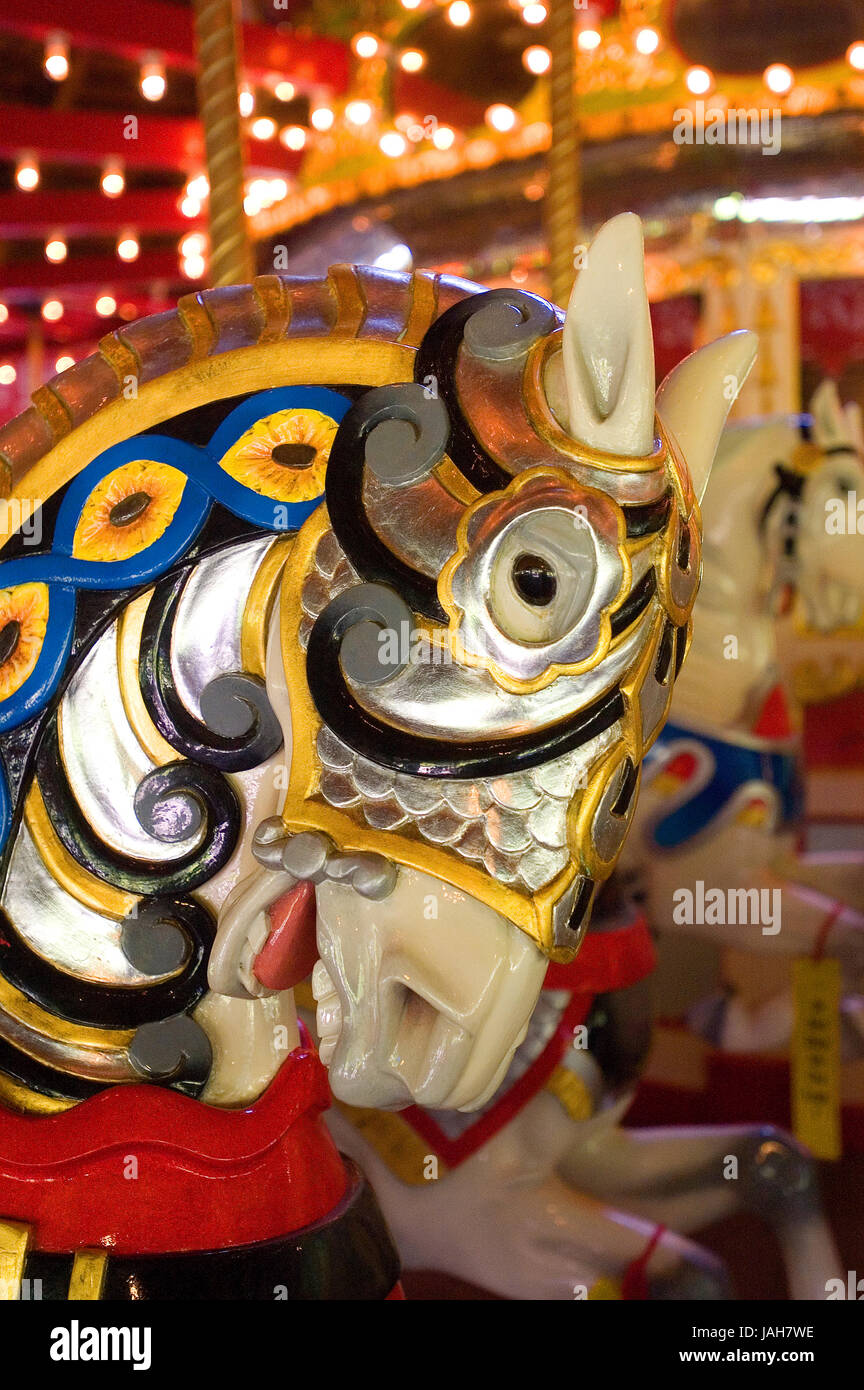 A detail from the carousel in Bushnell Park, Hartford, Connecticut, USA Stock Photo