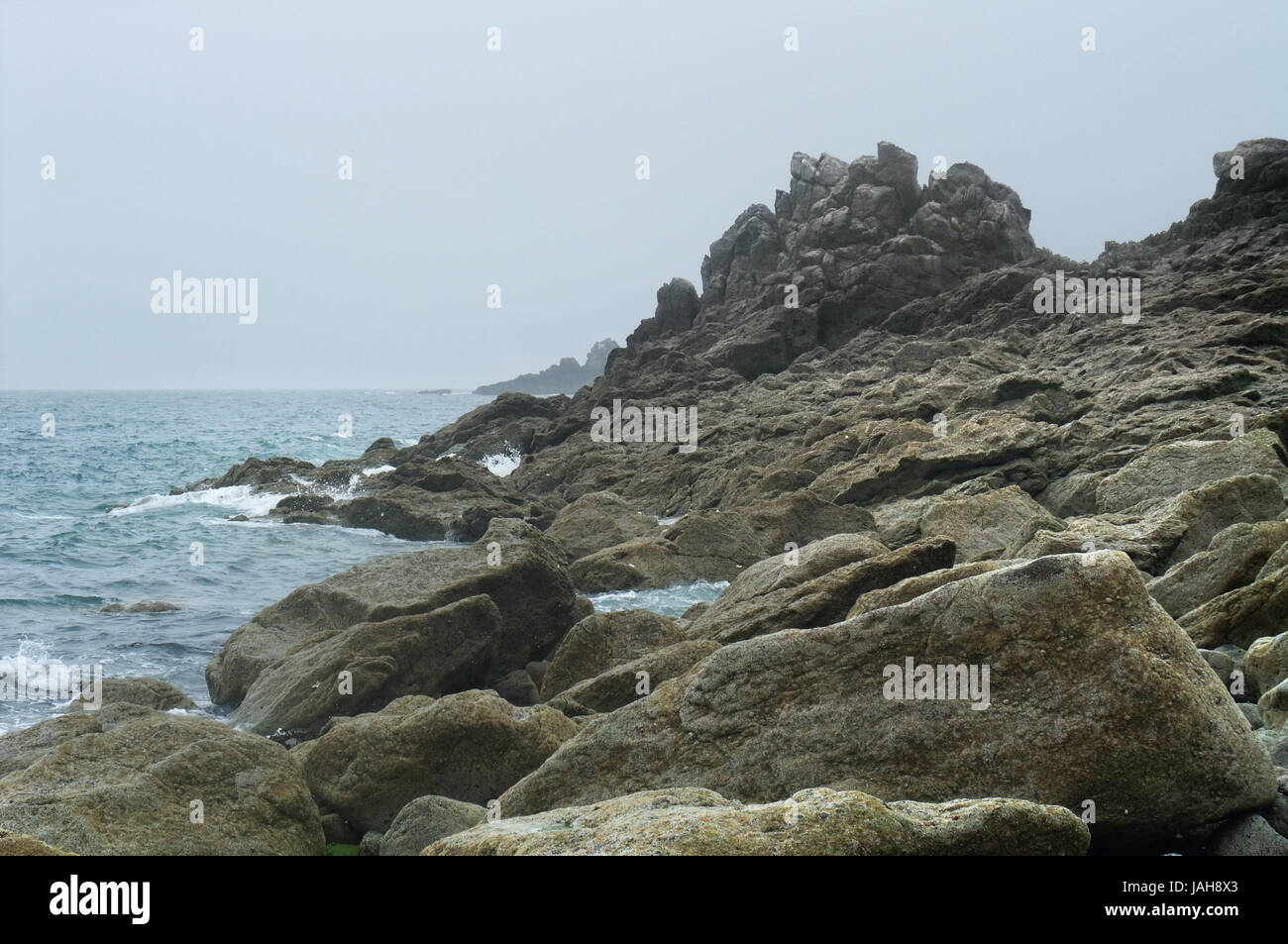 detail of a rocky coast in Brittany, France Stock Photo - Alamy