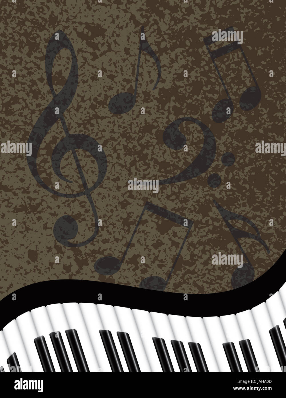Wavy Abstract Piano Keyboard With Musical Notes Textured Background Illustration Stock Photo Alamy