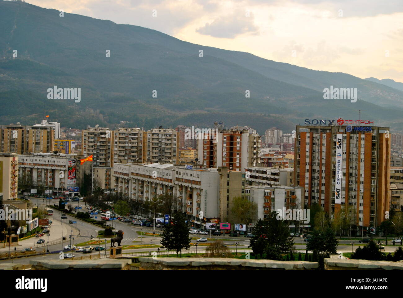 View of Skopje from Skopje Fortress, Macedoniamacedonia Stock Photo