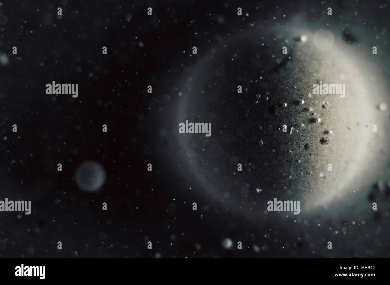 dark abstract background outer space creative concept with planets Stock Photo