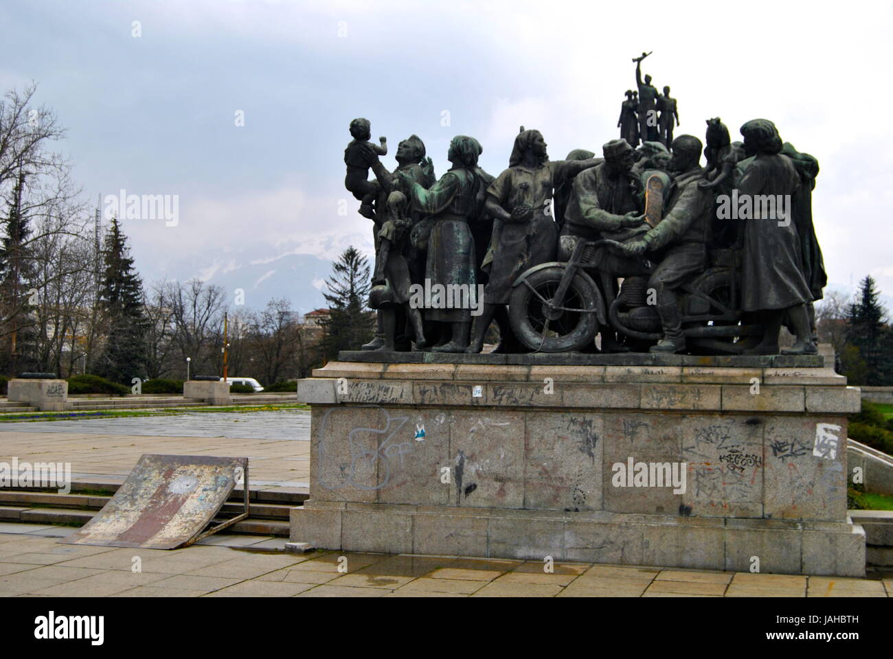 Monument to the Soviet Army with a skateboard, Sofia, Bulgaria Stock Photo
