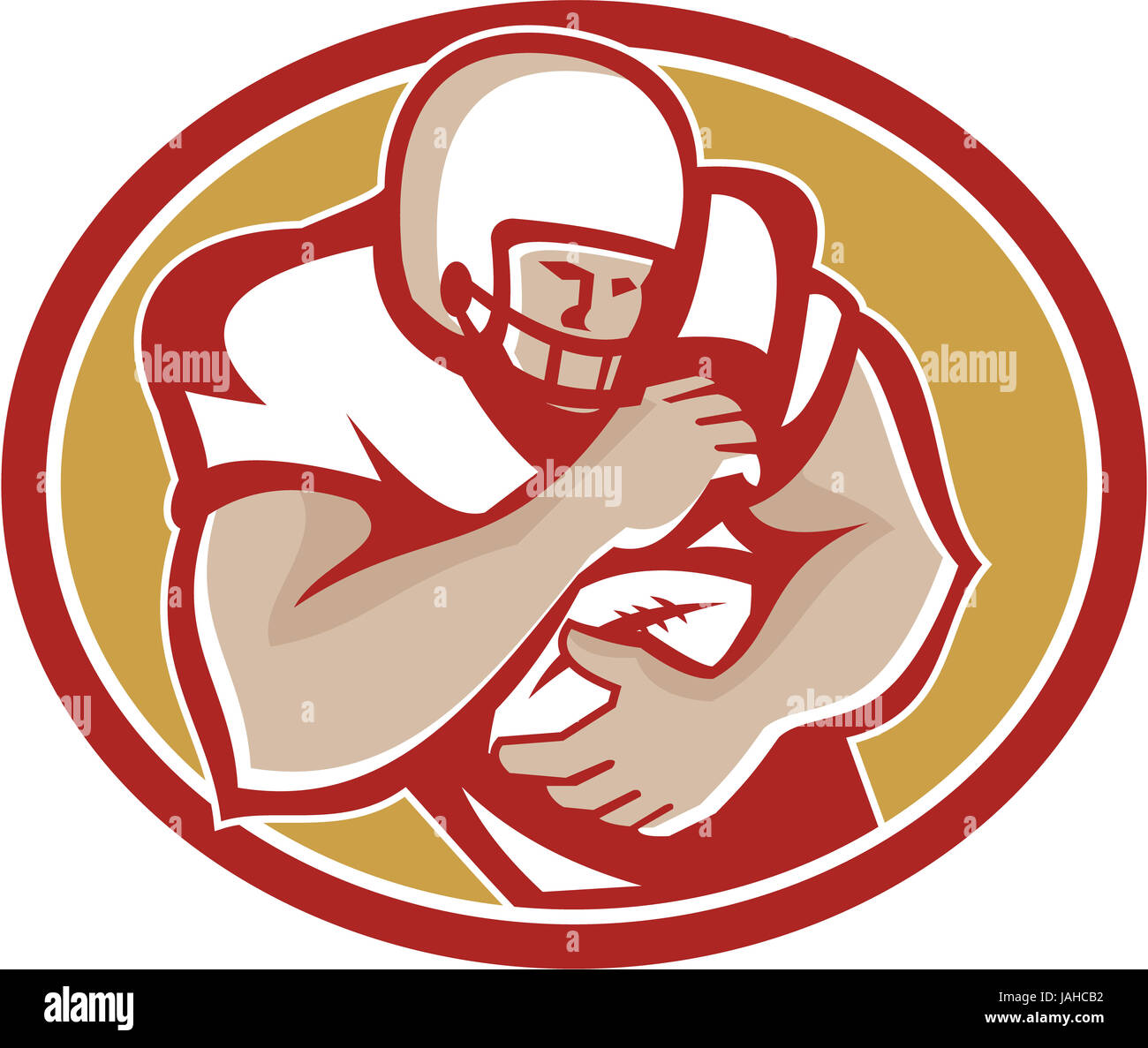 Illustration of an american football gridiron running back player