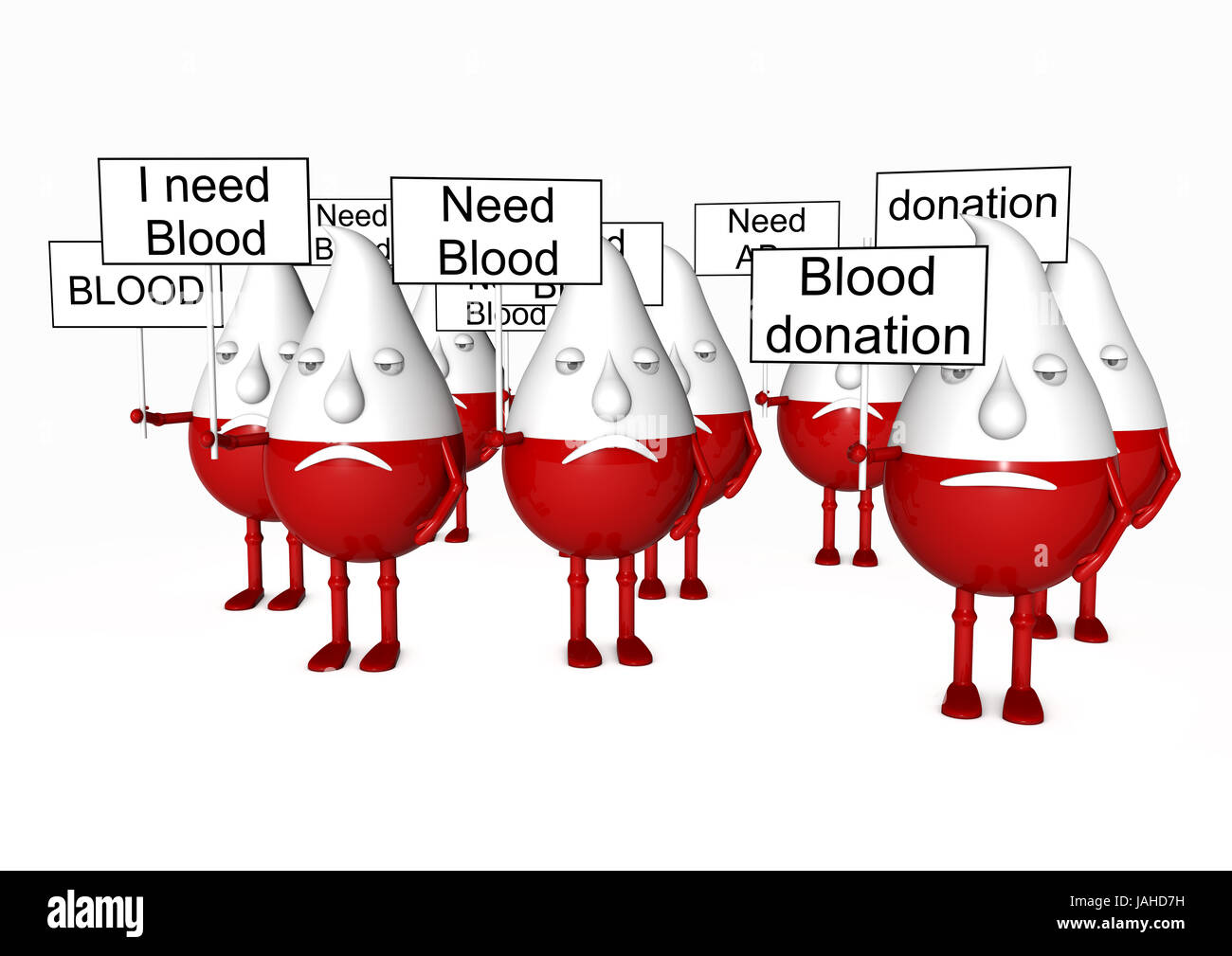 many blood manikins with signs in english language Stock Photo Alamy