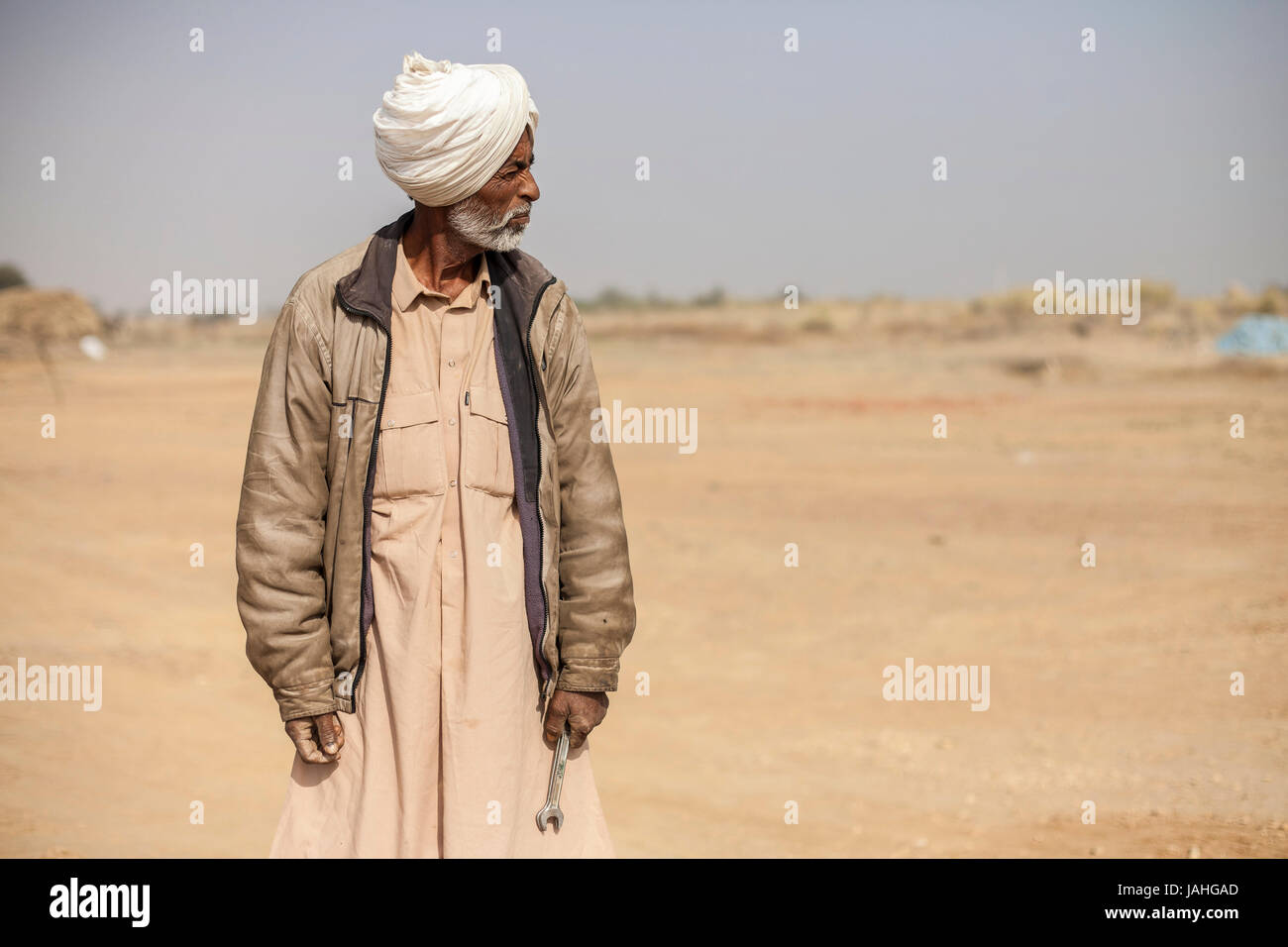Life in the villages in Thar Desert, Rajasthan, India Stock Photo