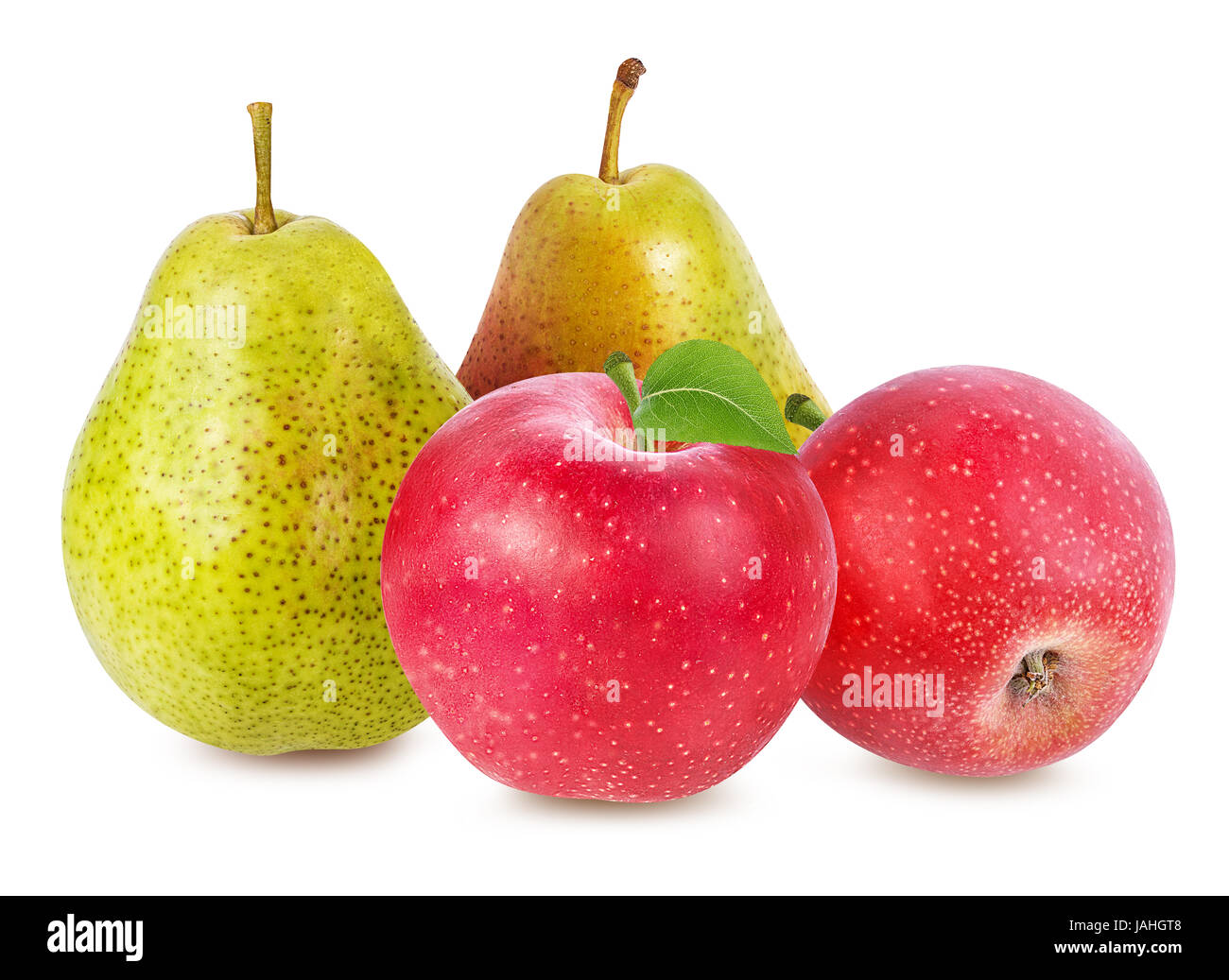 apple  and pear isolated on white background Stock Photo