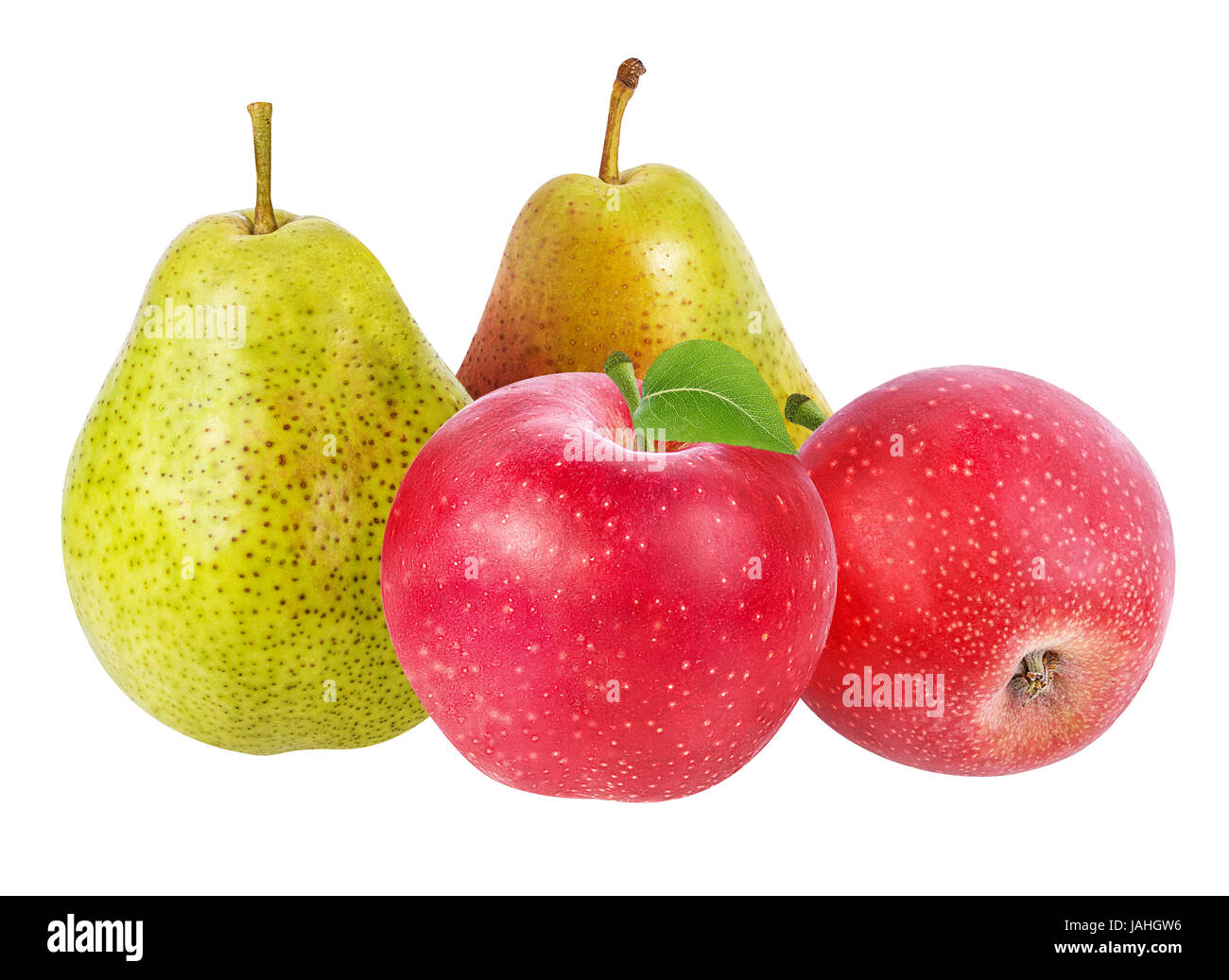 apple  and pear isolated on white background Stock Photo