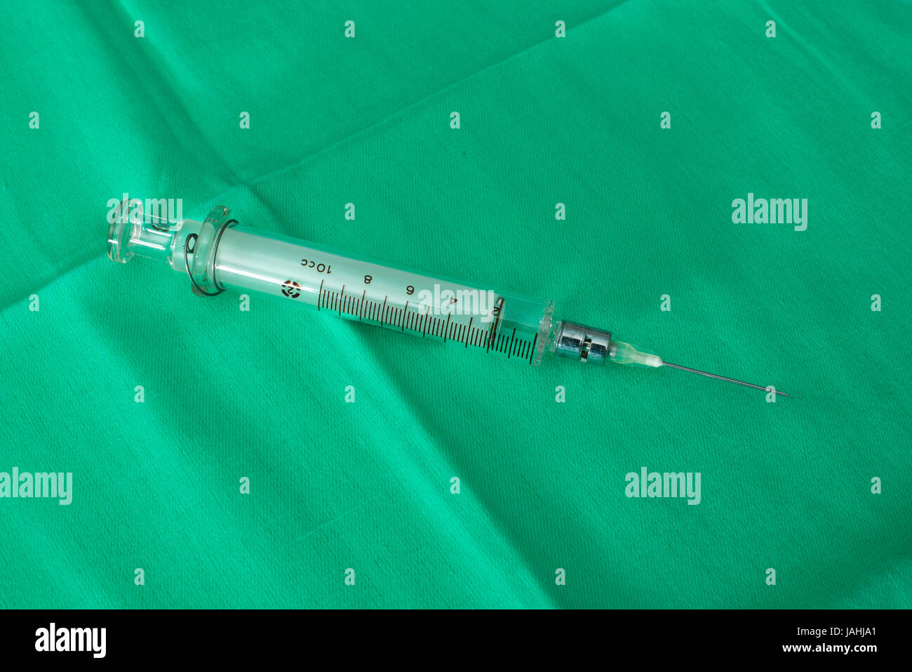 Big Glass syringe. Authentic image Stock Photo Alamy
