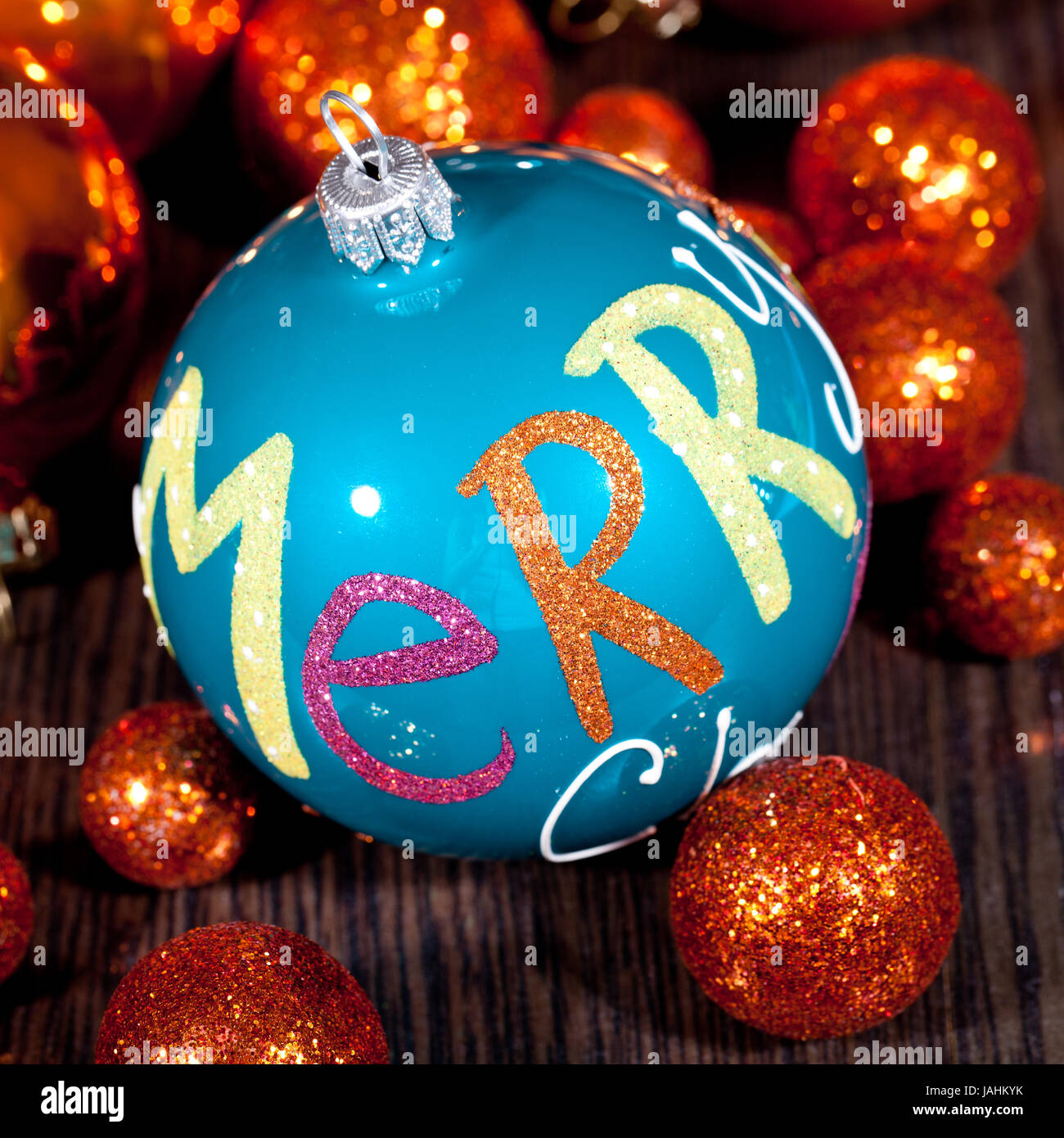 festliche weihnachtsdekoration mit bunten christbaumkugeln advent Stock Photo Alamy