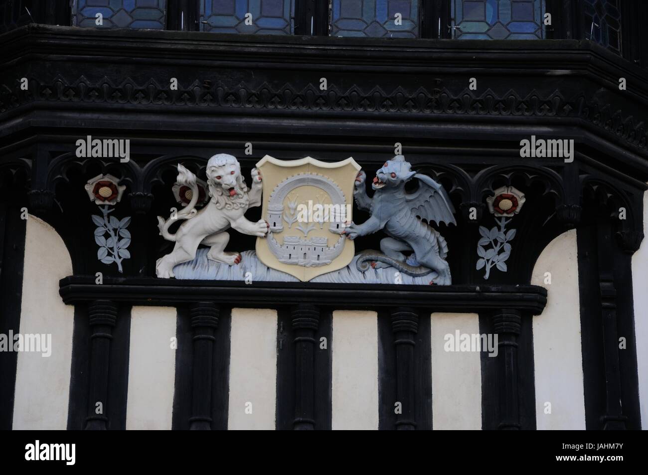 Town Hall, Saffron Walden, Essex,. The towns crest can be seen on the