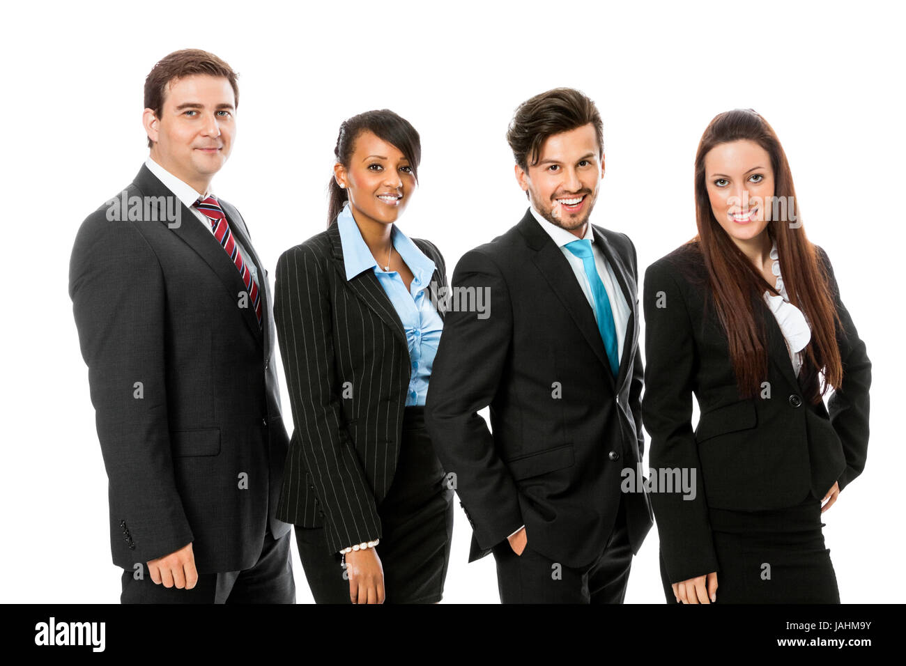 gruppe team mit chef und mitarbeitern geschäft business isoliert vor weißem hintergrund Stock Photo